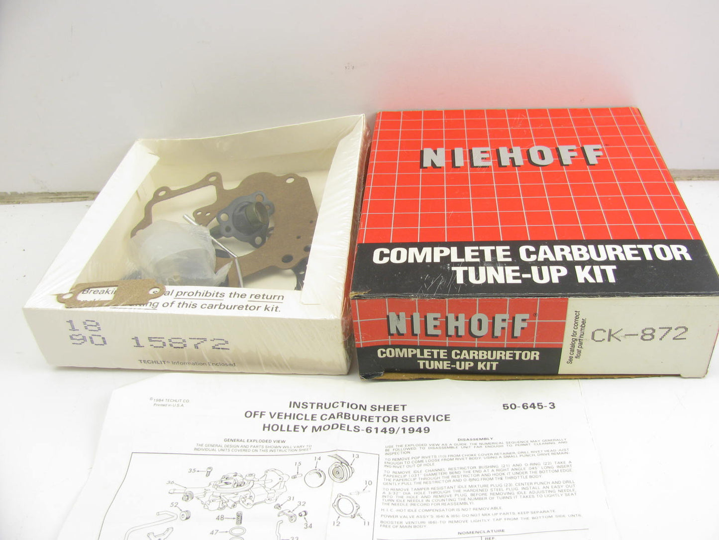 Niehoff CK-872 Carburetor Rebuild Kit 84-86 Ford For HOLLEY 1-BBL Model 1949C