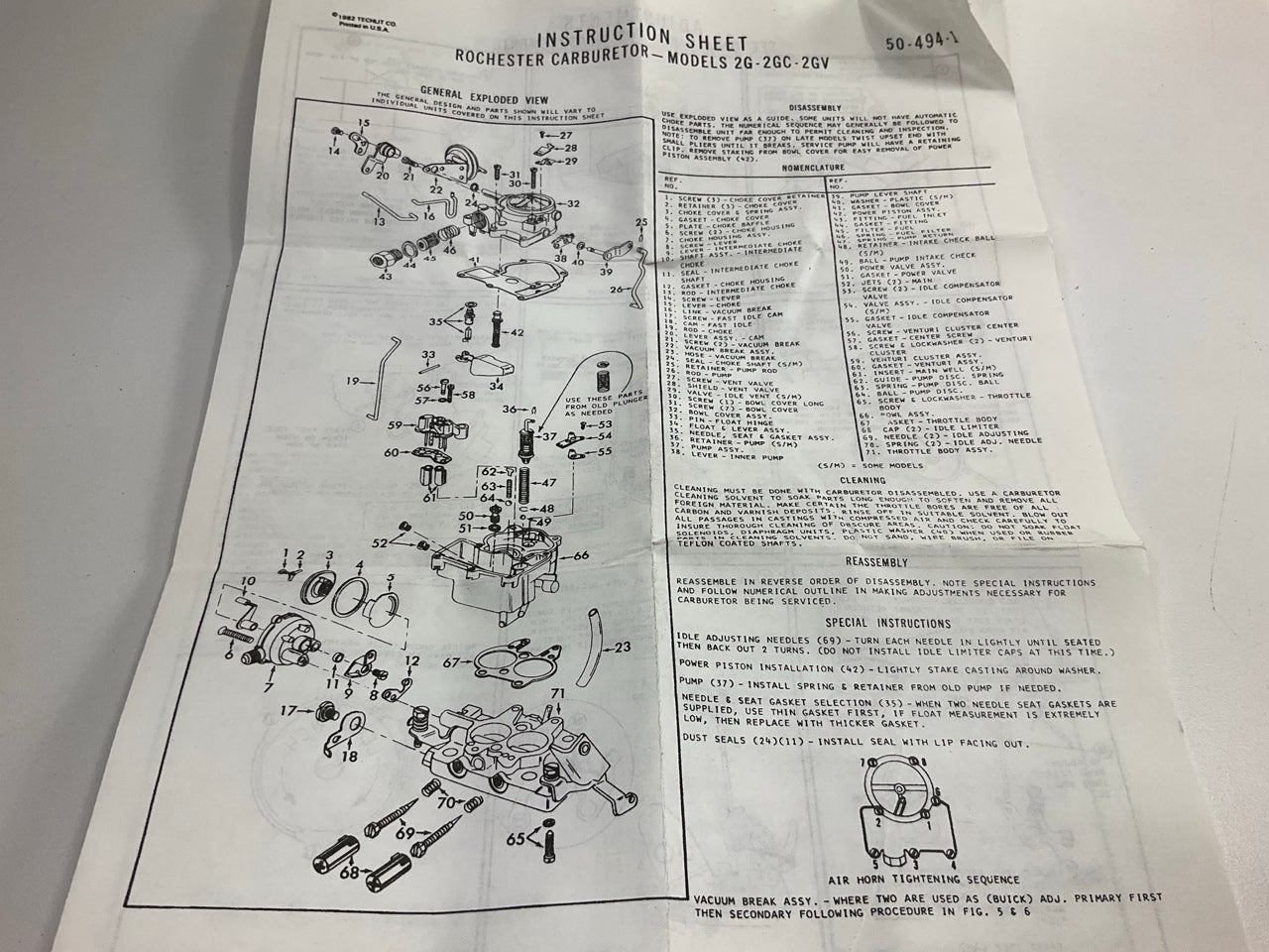 Niehoff CK9018 Carburetor Rebuild Kit - ROCHESTER Marine 2-BBL
