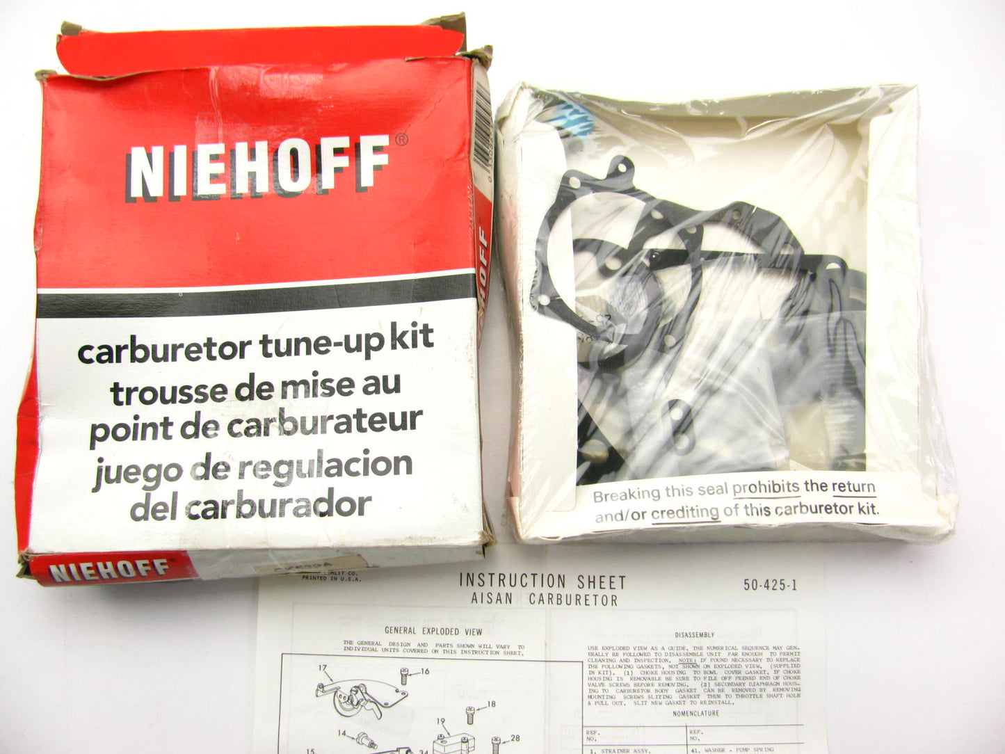 Niehoff CK530A Carburetor Rebuild Kit for 1967-1971 Toyota 2-BBL Aisan