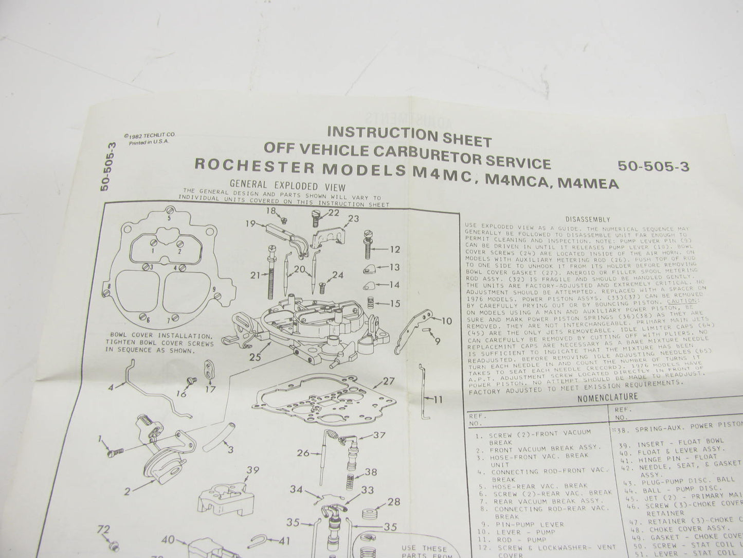 Niehoff CK628B Carburetor Rebuild Kit - 1976-1979 Pontiac 350 V8 Rochester 4-BBL