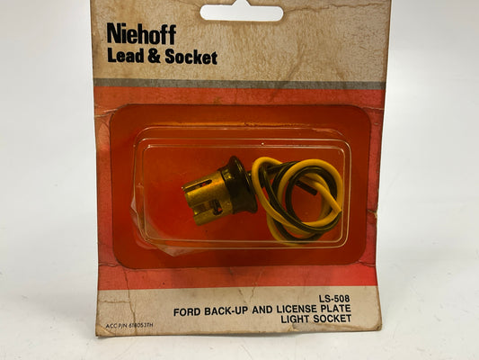 Niehoff LS-508 License Plate Light Bulb Socket Wire Pigtail - 1975-1976 Ford