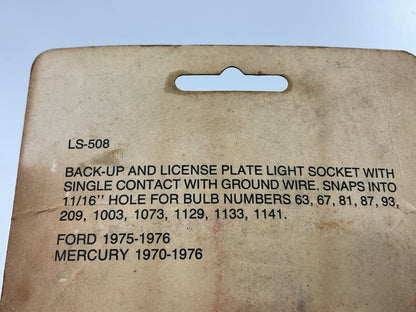 Niehoff LS-508 License Plate Light Bulb Socket Wire Pigtail - 1975-1976 Ford