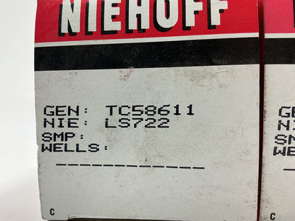 (2) Niehoff 3 Prong High / Low Beam Headlight Bulb Connector Pigtail Socket Plug