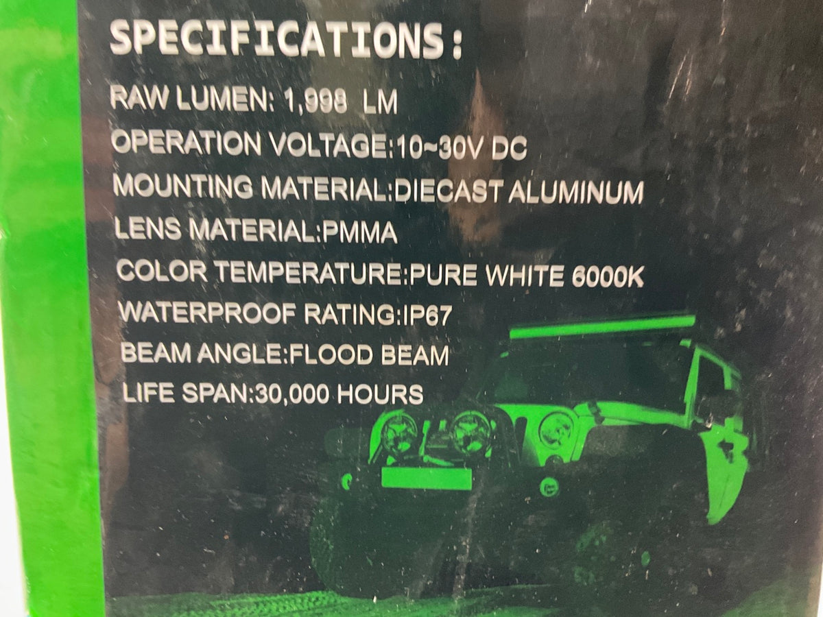 NightVision 4'' LED Cube Driving Forklift Tractor Light Kit 2000 Lumen W/O HARDW.