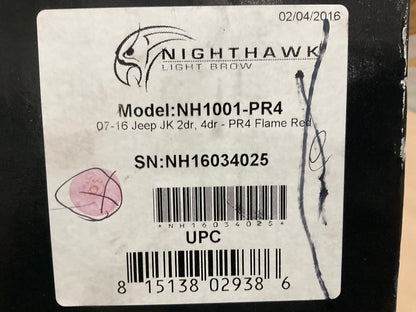 Nighthawk NH1001-PR4 Light Brow Flame Red, PR4 For 2014-2018 Jeep Wrangler JK