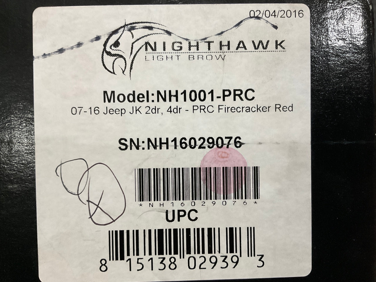 Nighthawk NH1001-PRC Light Brow Firecracker Red, PRC For 14-18 Jeep Wrangler JK