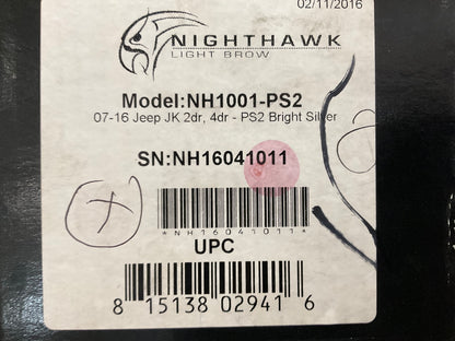 Nighthawk NH1001-PS2 Light Brow Bright Silver PS2 For 07-18 Wrangler JK