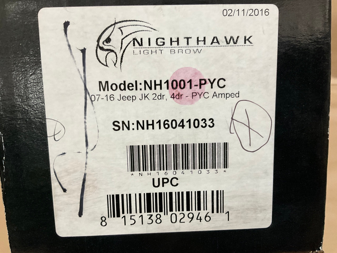 Nighthawk NH1001-PYC Light Brow Amped, Code PYC For 2014-2018 Jeep Wrangler JK