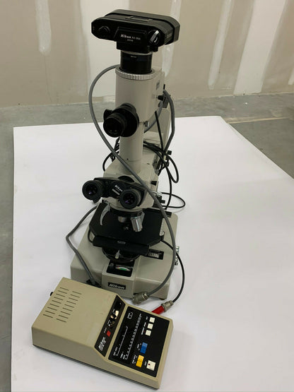 UNTESTED Complete Nikon Fluophot Microscope + Nikon FX-35A Camera + 2 Objectives
