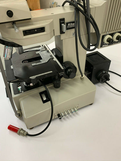 UNTESTED Complete Nikon Fluophot Microscope + Nikon FX-35A Camera + 2 Objectives