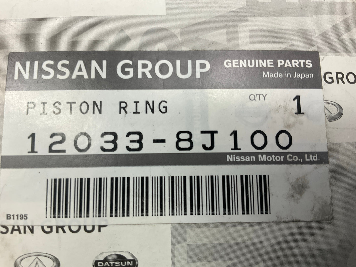 NEW STD Size Engine Piston Ring Set OEM For Nissan VQ35DE VQ40DE 12033-8J100