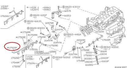 NEW GENUINE Fuel Injection Fuel Rail Tube OEM For 83-85 Nissan 300zx 17523-V5020