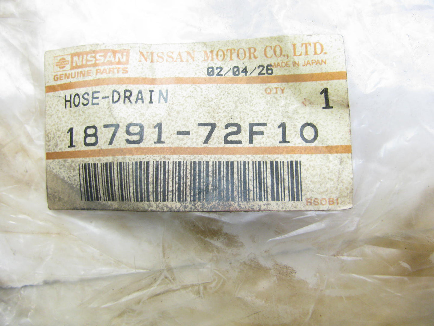 NEW - OEM 18791-72F10 Fuel Vapor Canister Drain Hose For 1996-1998 Nissan 240SX