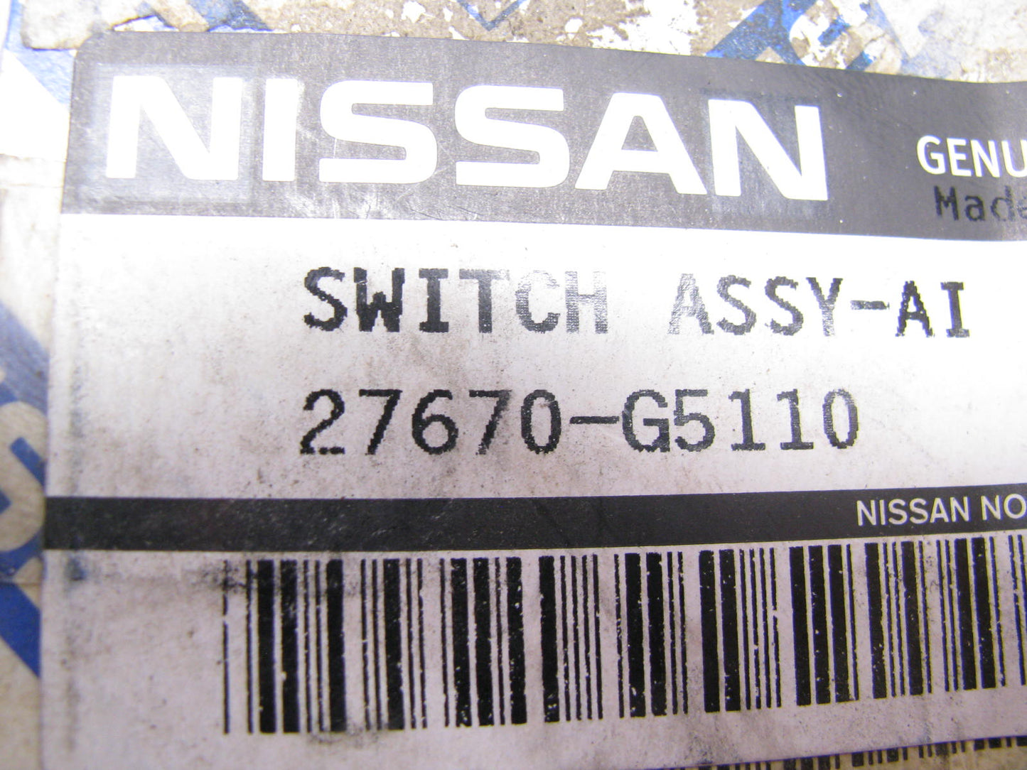 NEW - OEM 27670-G5110  HVAC A/C Switch For 1987-1988 Nissan Van
