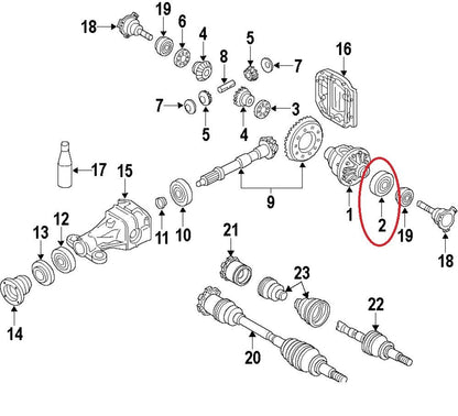 NEW - OEM Differential Carrier Bearing For Nissan 38440JF00A