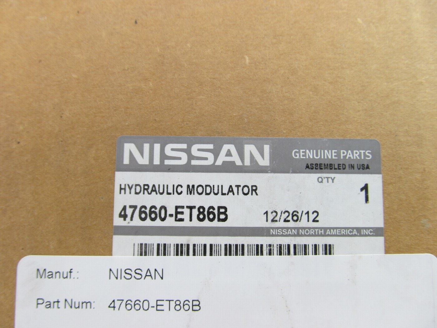 NEW OEM 47660ET86B ABS System Brake Pump For 07-09 Nissan Sentra SE-R 2.5L M/T