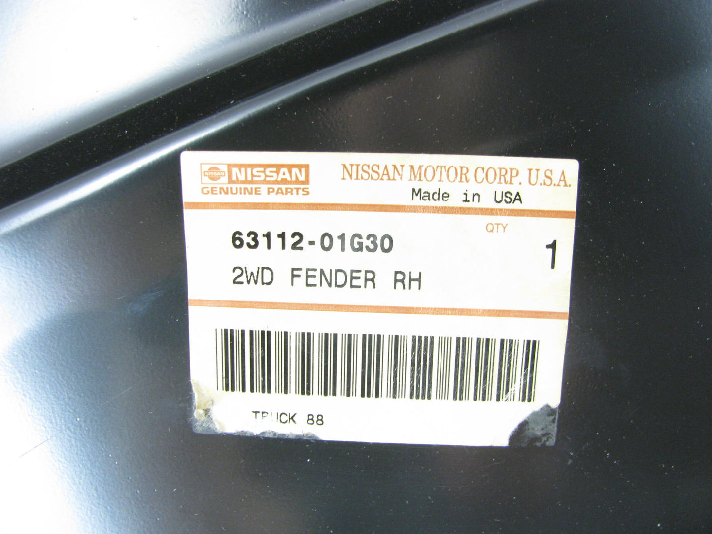 NEW GENUINE FRONT RIGHT Fender OEM For 1986-88 Nissan D21 Hardbody Pickup Truck