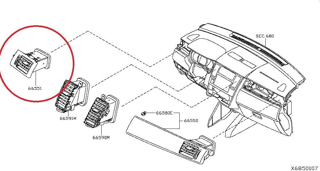 NEW GENUINE Left Drivers Side A/C Air Vent Outlet OEM For 2009-2011 Nissan Versa