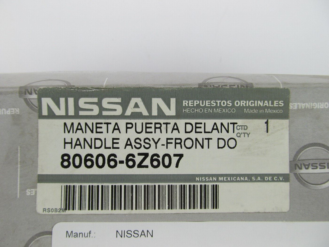 NEW - OEM 80606-6Z607 Front Right Outside Door Handle For 2000-01 Nissan Sentra
