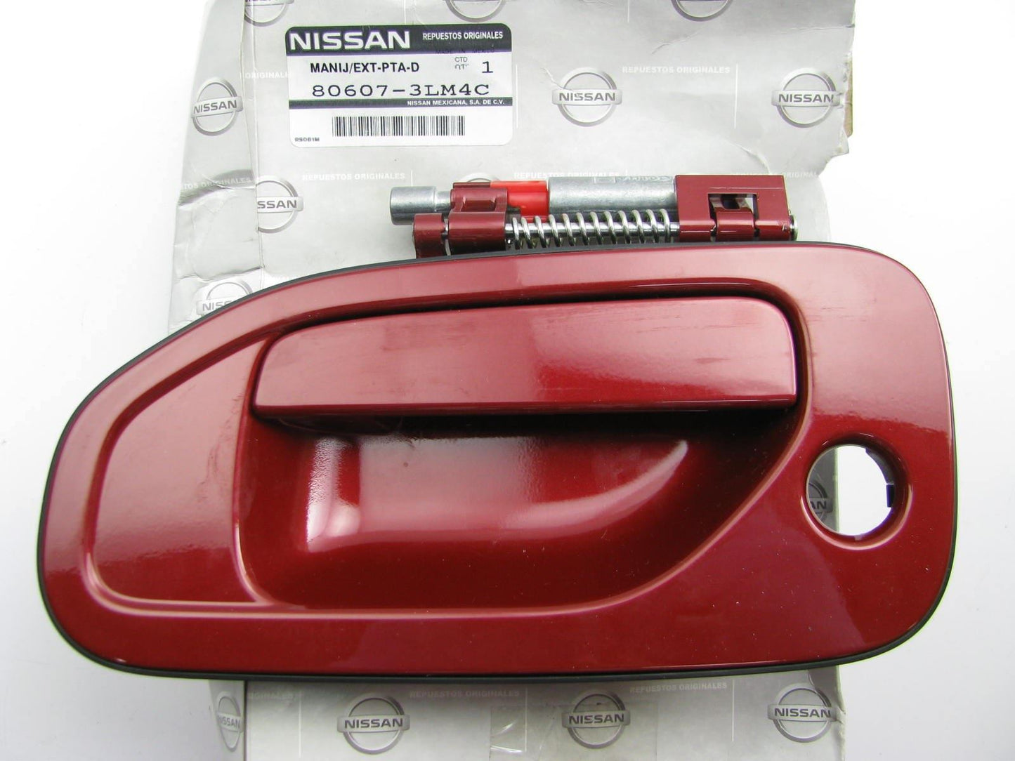 NEW OEM Front Left Outside Door Handle (Red) For 13-15 Nissan NV200   806073LM4C