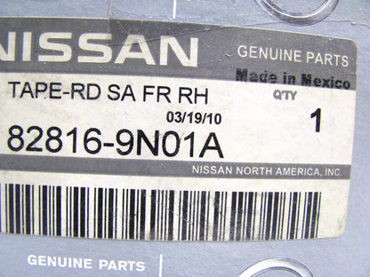 NEW - OEM 82816-9N01A Rear Right Door SASH Tape For 2009-2014 Nissan Maxima