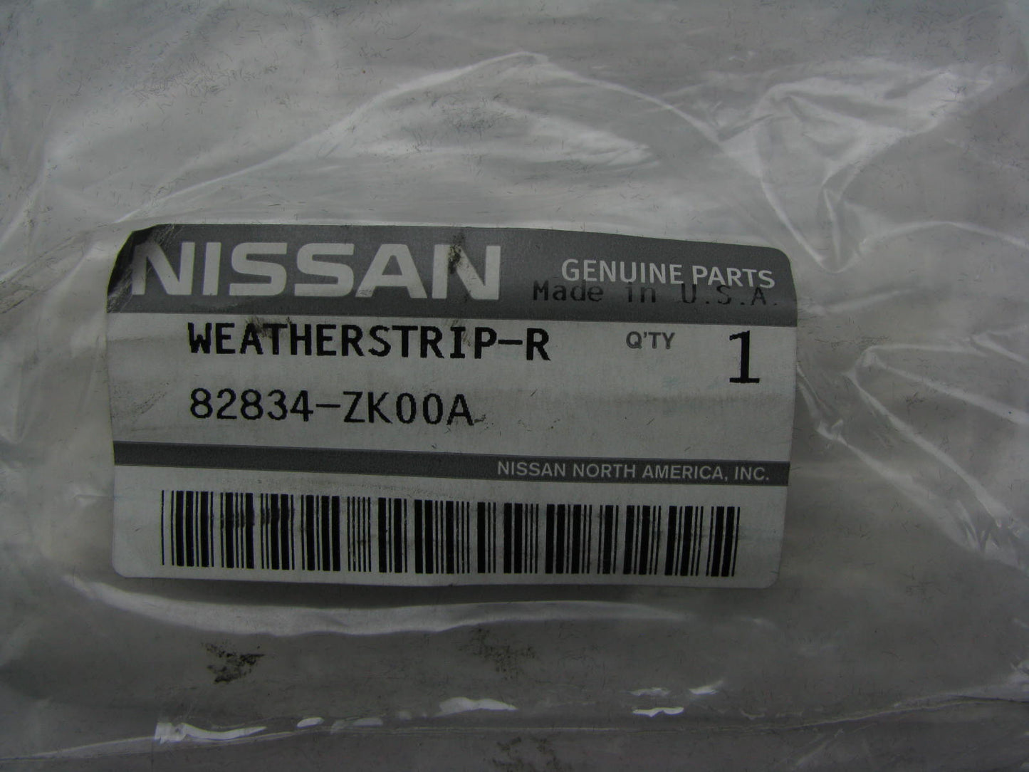 NEW - OEM 82834-ZK00A Rear Right Door Weatherstrip Seal For 04-08 Nissan Maxima
