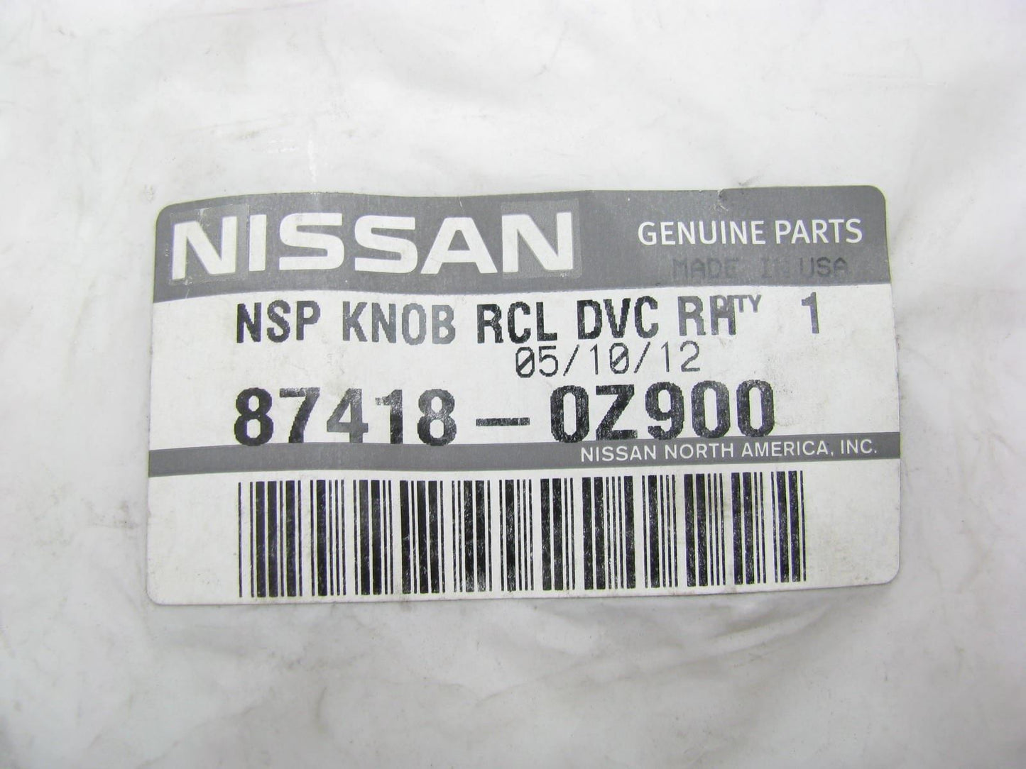 New Genuine OEM FRONT RIGHT SIDE Seat Recline Knob For 00-01 Altima 874180Z900