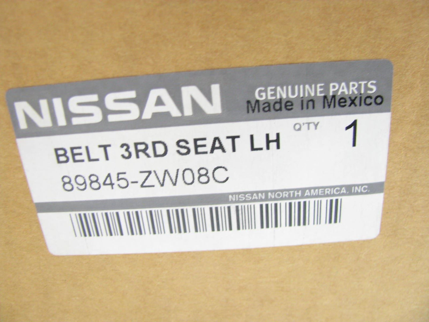 NEW 3rd Row Seat, Left Drivers Side Seat Belt OEM For 2009-2010 Infiniti QX56
