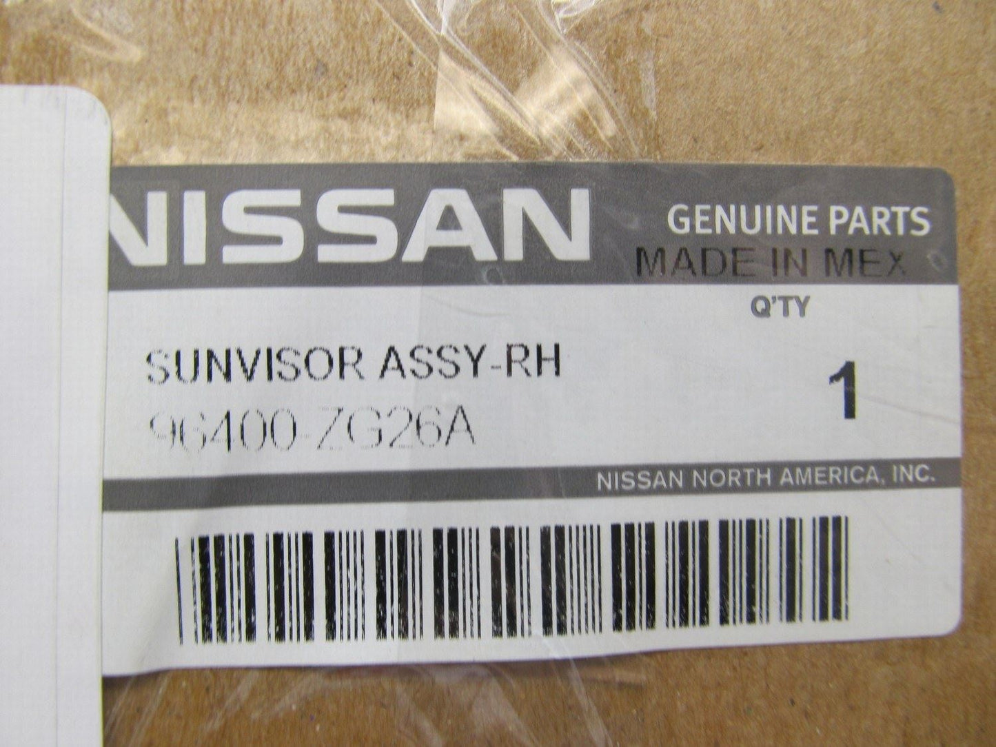 NEW GENUINE Right Passengers Side Sunvisor OEM For 2009-2011 Nissan Pathfinder