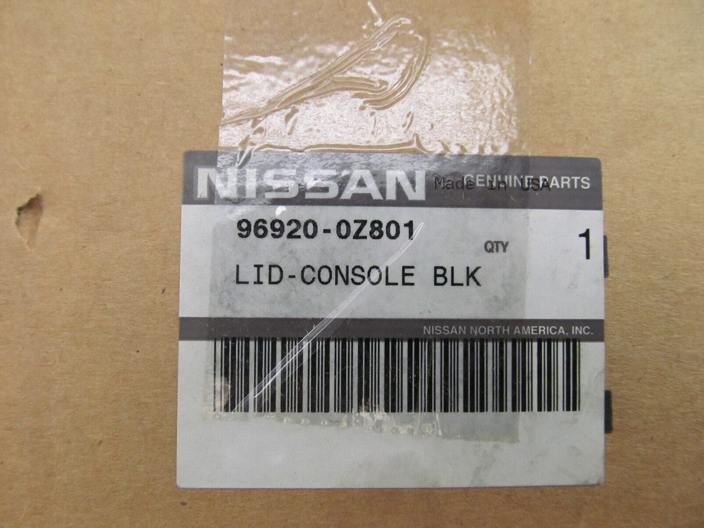 NEW - Genuine OEM For 2000-2001 Nissan Altima BLACK Center Console Armrest Lid