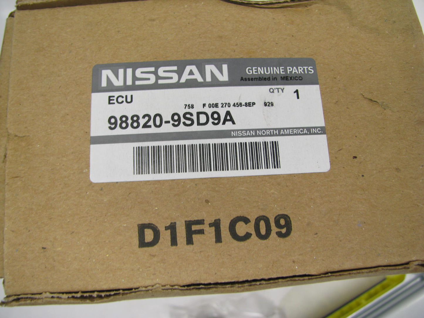 NEW - OEM 98820-9SD0A SRS Control Diagnostic Module For 2017-19 Nissan NV200 Van