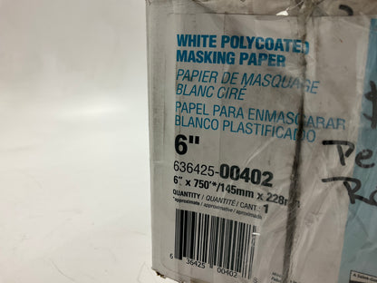 Norton 00402 White 6'' X 750' Polycoated Masking Paper, 2 Rolls / Box