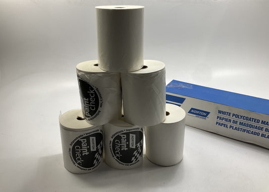 Norton 00402 White 6'' X 750' Polycoated Masking Paper, 6 Rolls / Box