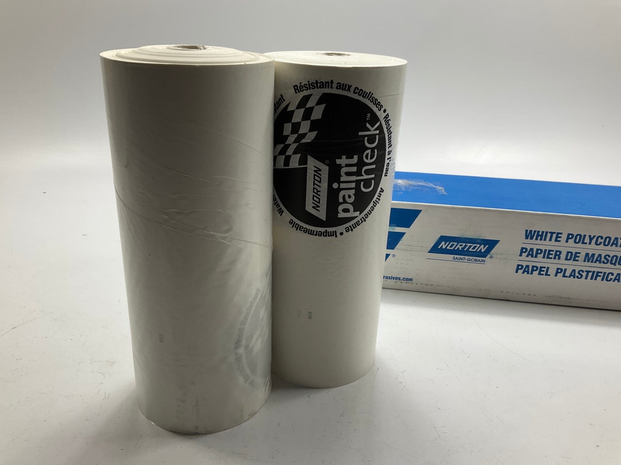 Norton 00403 White 12'' X 500' Polycoated Masking Paper (2 Rolls, 250 Feet Each)