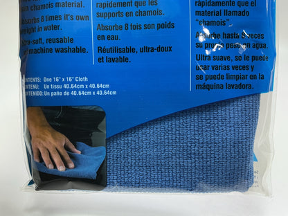 (5) Norton 04402 Microfiber Cleaning Cloth, 16'' X 16'', Lint-Free, Reusable, Blue