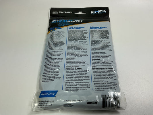 Norton 04402 Microfiber Cleaning Cloth, 16'' X 16'', Lint-Free, Reusable, Blue
