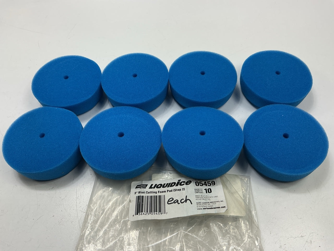 (8) Norton 05459 3'' Medium Liquid Ice Pads 5459 Buff Buffing Polish Polishing