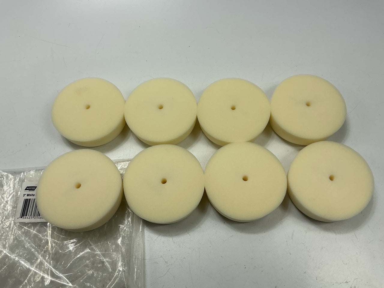 (8) Norton 05460 Small 3 Inch Liquid Ice White Polishing And Buffing Pad