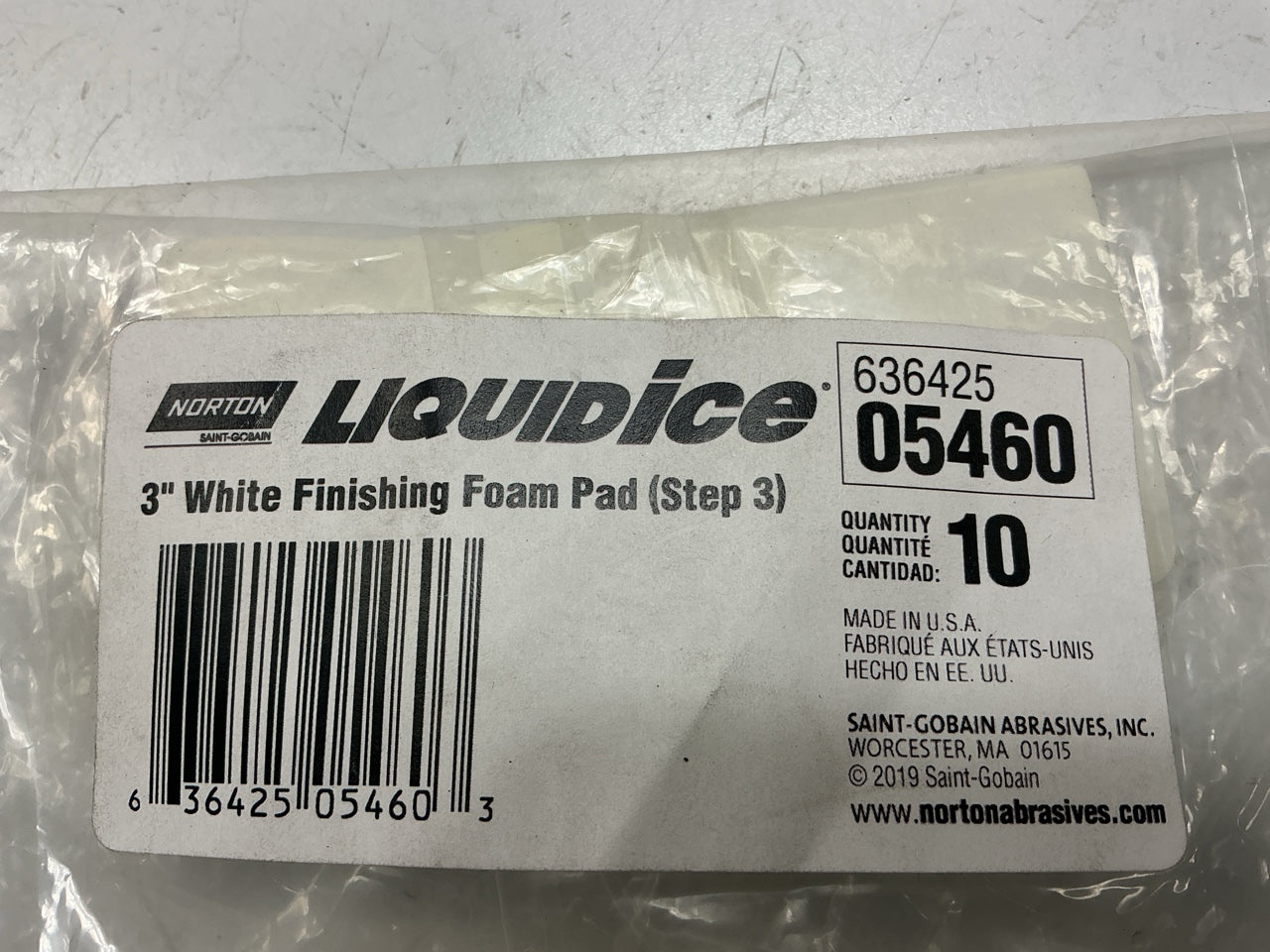 (8) Norton 05460 Small 3 Inch Liquid Ice White Polishing And Buffing Pad