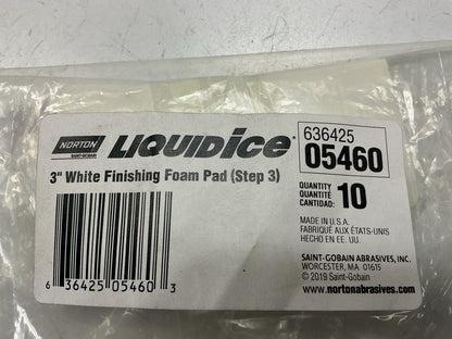 (8) Norton 05460 Small 3 Inch Liquid Ice White Polishing And Buffing Pad