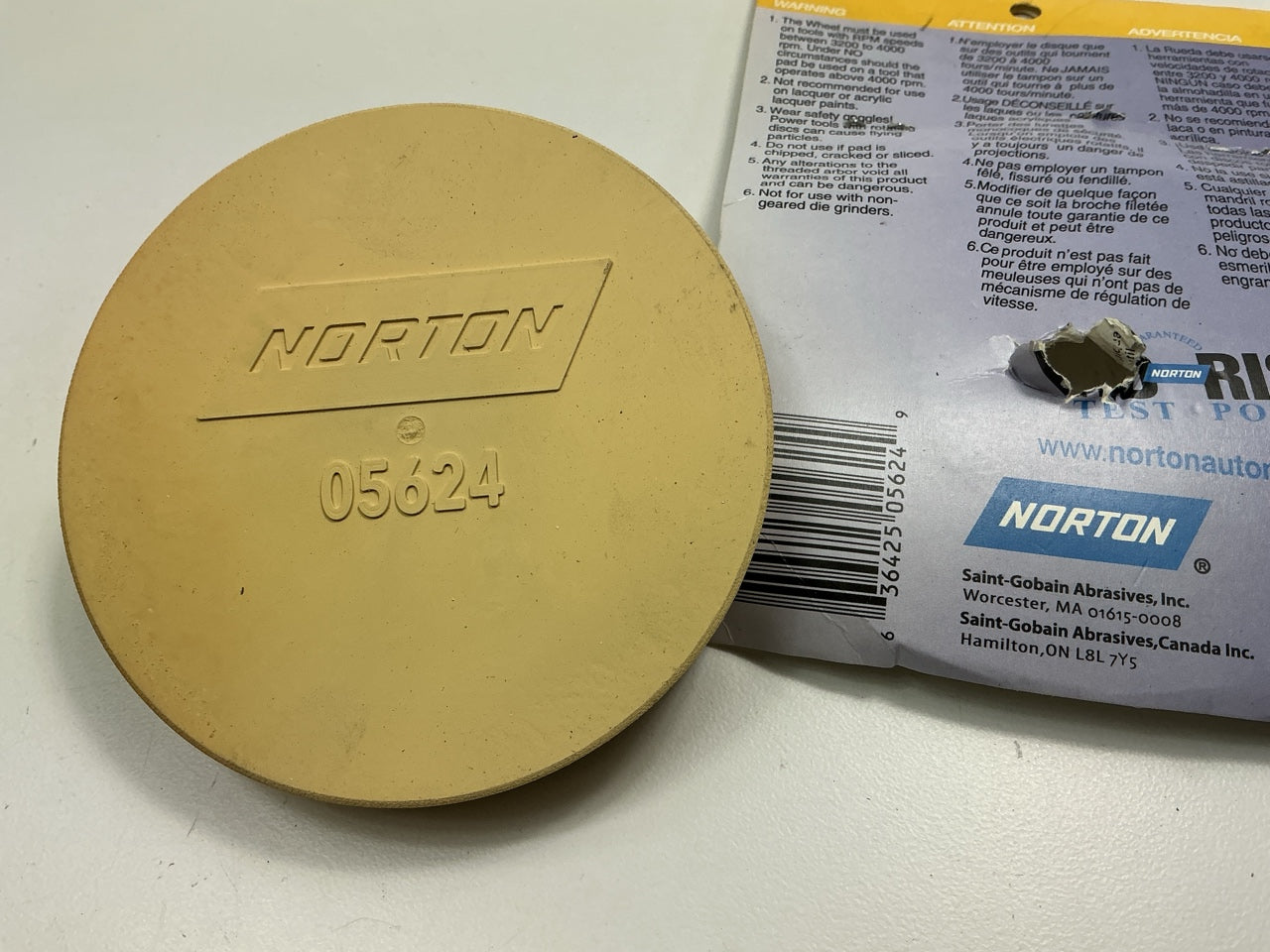 Norton 05624 4'' Pin Stripe Pinstripe Removal Wheel Tool, 5/8'' Thick, 5/16-24