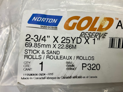 Norton 06148 Sanding Sheet Roll, 2-3/4'' X 25 Yard, P320 Grit, Extra Fine Grade