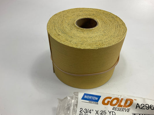 Norton 06150  2.75''x25yd 180 Grit PSA Sandpaper Dura Block GOLD Sticky Back Roll