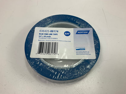 Norton 06174 Fine Line Masking Tape, 36 Yard X 3/4'', Blue