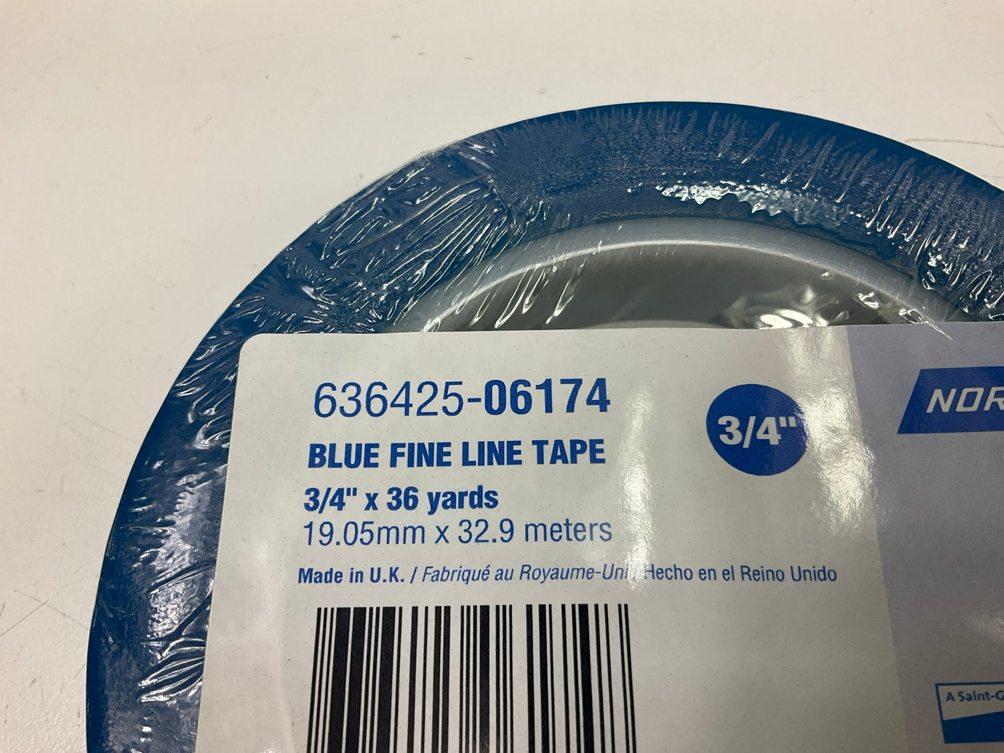 Norton 06174 Fine Line Masking Tape, 36 Yard X 3/4'', Blue