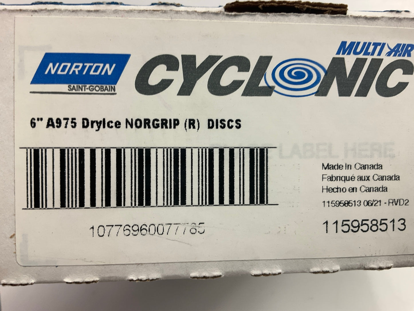 Norton 07778 A975 Series NorGrip Sanding Disc, 6'', P280 Grit, 50 Discs / Box