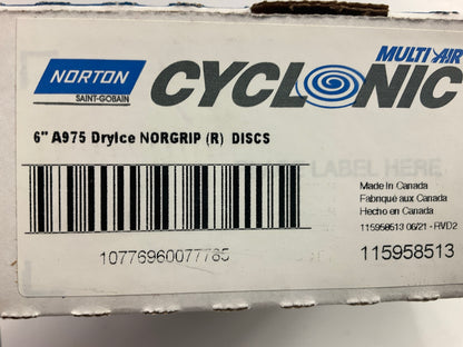 Norton 07778 A975 Series NorGrip Sanding Disc, 6'', P280 Grit, 50 Discs / Box