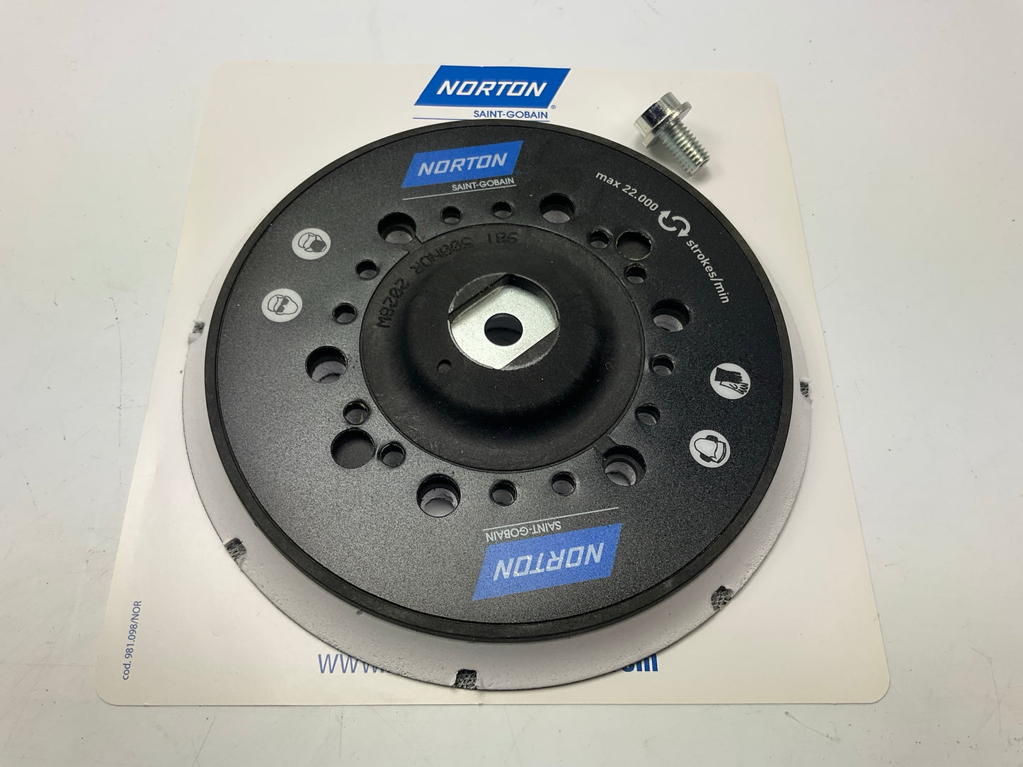 Norton 12647 Multi-Hole Sanding Back-Up Pad, 150mm (5.9'')