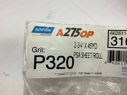 NORTON 31683 A275 PSA Sandpaper Sheet Roll 2-3/4'' X 45 YD, P320 Grit