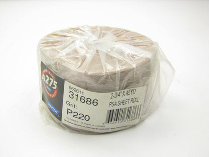 NORTON 31686 A275 PSA Sheet Roll 2-3/4'' X 45 YD P220 Grit